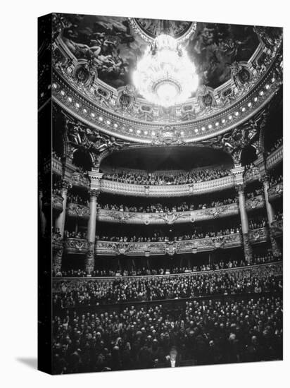 Auditorium of the Paris Opera House-Walter Sanders-Stretched Canvas