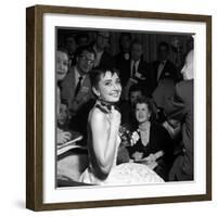 Audrey Hepburn, 1953. 26th Annual Academy Awards, Best Actress for "Roman Holiday"-null-Framed Photographic Print