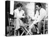 Audrey Hepburn and Gregory Peck Play CArds While on Location for Roman Holiday, 1953-null-Stretched Canvas