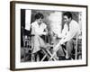 Audrey Hepburn and Gregory Peck Play CArds While on Location for Roman Holiday, 1953-null-Framed Photo