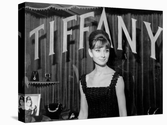 Audrey Hepburn, at a Press Event for Breakfast at Tiffany'S, 1961-null-Stretched Canvas