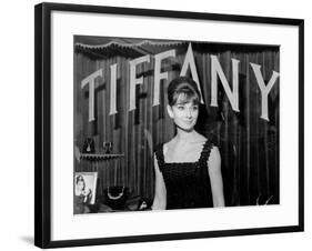 Audrey Hepburn, at a Press Event for Breakfast at Tiffany'S, 1961-null-Framed Photo