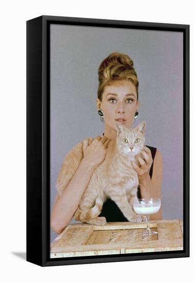 Audrey Hepburn. "Breakfast At Tiffany's" 1961, Directed by Blake Edwards-null-Framed Stretched Canvas