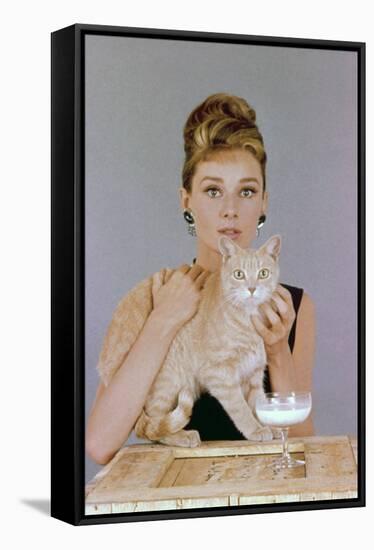 Audrey Hepburn. "Breakfast At Tiffany's" 1961, Directed by Blake Edwards-null-Framed Stretched Canvas