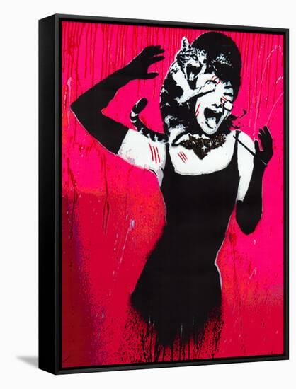Audrey Hepburn Cat Scratch Spoof-null-Framed Stretched Canvas