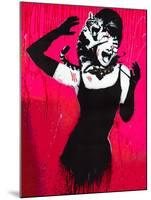Audrey Hepburn Cat Scratch Spoof-null-Mounted Poster