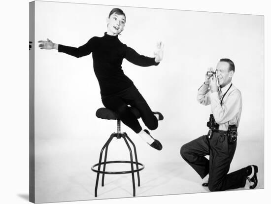 Audrey Hepburn, Fred Astaire. "Funny Face" 1957, Directed by Stanley Donen-null-Stretched Canvas