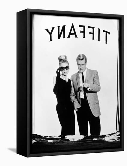 Audrey Hepburn, George Peppard. "Breakfast At Tiffany's" 1961, Directed by Blake Edwards-null-Framed Stretched Canvas