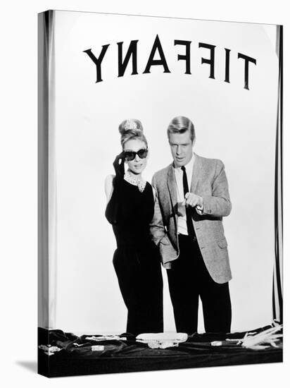 Audrey Hepburn, George Peppard. "Breakfast At Tiffany's" 1961, Directed by Blake Edwards-null-Stretched Canvas