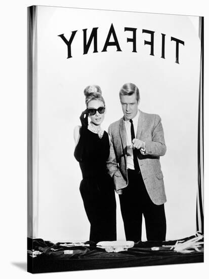 Audrey Hepburn, George Peppard. "Breakfast At Tiffany's" 1961, Directed by Blake Edwards-null-Stretched Canvas