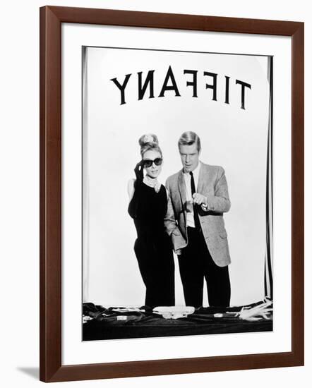 Audrey Hepburn, George Peppard. "Breakfast At Tiffany's" 1961, Directed by Blake Edwards-null-Framed Photographic Print