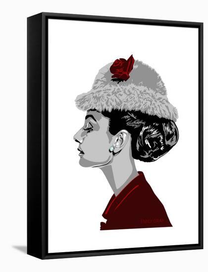 Audrey Hepburn - I Believe in Red-Emily Gray-Framed Stretched Canvas