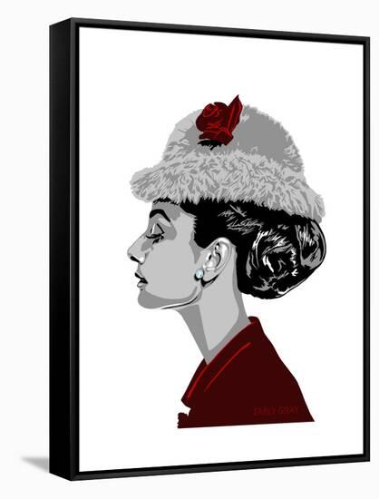 Audrey Hepburn - I Believe in Red-Emily Gray-Framed Stretched Canvas