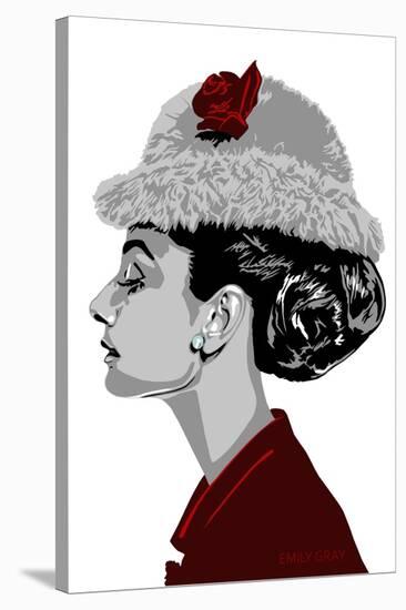 Audrey Hepburn - I Believe in Red-Emily Gray-Stretched Canvas