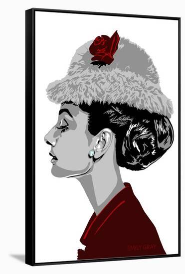 Audrey Hepburn - I Believe in Red-Emily Gray-Framed Stretched Canvas