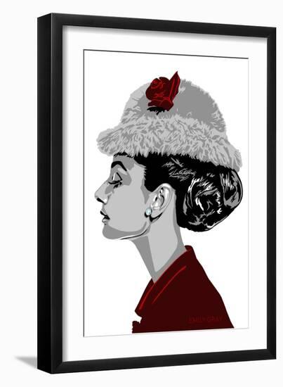 Audrey Hepburn - I Believe in Red-Emily Gray-Framed Premium Giclee Print