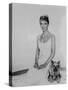 Audrey Hepburn in a Summer Dress with her Dog-Movie Star News-Stretched Canvas