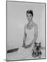 Audrey Hepburn in a Summer Dress with her Dog-Movie Star News-Mounted Photo