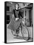 Audrey Hepburn on Set of Film Sabrina 1954 (Dress by Givenchy)-null-Framed Stretched Canvas