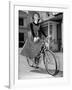 Audrey Hepburn on Set of Film Sabrina 1954 (Dress by Givenchy)-null-Framed Photo