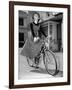 Audrey Hepburn on Set of Film Sabrina 1954 (Dress by Givenchy)-null-Framed Photo