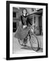 Audrey Hepburn on Set of Film Sabrina 1954 (Dress by Givenchy)-null-Framed Photo