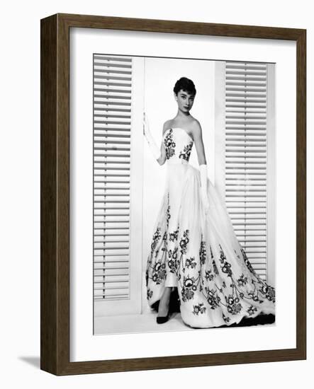 Audrey Hepburn. "Sabrina Fair" 1954, "Sabrina" Directed by Billy Wilder. Custome by Edith Head-null-Framed Photographic Print