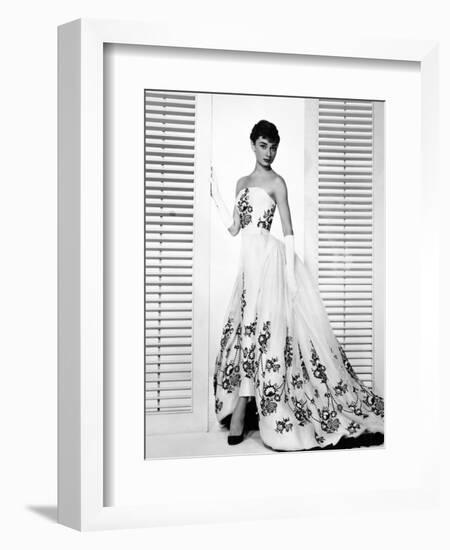 Audrey Hepburn. "Sabrina Fair" 1954, "Sabrina" Directed by Billy Wilder. Custome by Edith Head-null-Framed Photographic Print