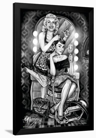 Audrey & Marilyn Barber Shop-James Danger Harvey-Framed Poster