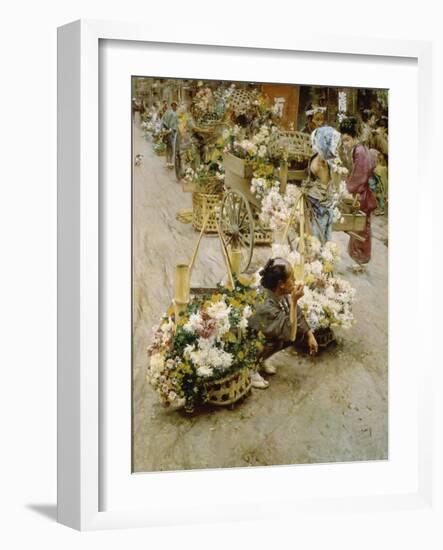 Auf dem Blumenmarkt in Tokyo. 1892-Robert Frederick Blum-Framed Giclee Print