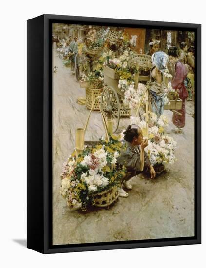 Auf dem Blumenmarkt in Tokyo. 1892-Robert Frederick Blum-Framed Stretched Canvas