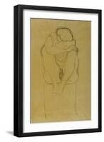 Auf Postament Kauernder Halbakt-Gustav Klimt-Framed Giclee Print