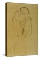 Auf Postament Kauernder Halbakt-Gustav Klimt-Stretched Canvas