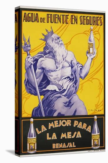 Auga De Fuente En Segures Bottled Water Poster-F. Mellado-Stretched Canvas