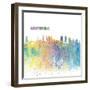 Augsburg Bavaria Skyline Silhouette Impressionistic Splash-M. Bleichner-Framed Art Print