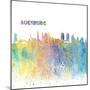 Augsburg Bavaria Skyline Silhouette Impressionistic Splash-M. Bleichner-Mounted Art Print