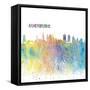 Augsburg Bavaria Skyline Silhouette Impressionistic Splash-M. Bleichner-Framed Stretched Canvas
