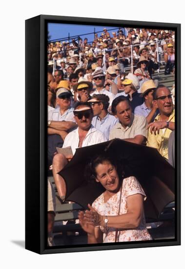 August 1960: Spectators at the 1960 Rome Olympic Summer Games-James Whitmore-Framed Stretched Canvas