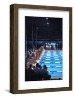 August 1960: Unidentified Swim Race in the Stadio Del Nuoto, 1960 Rome Summer Olympic Games-James Whitmore-Framed Photographic Print