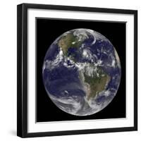 August 24, 2011 - Satellite View of the Full Earth with Hurricane Irene Visible over the Bahamas-Stocktrek Images-Framed Photographic Print