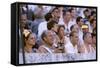 August 25, 1960: Spectators at the 1960 Rome Olympics' Opening Ceremony-Mark Kauffman-Framed Stretched Canvas