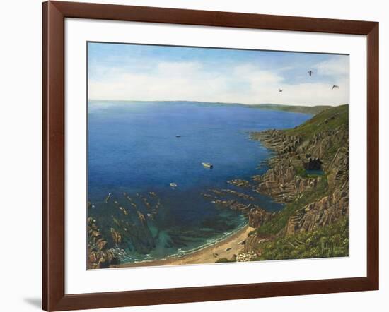 August Afternoon - Whitsand Bay from Rame Head Cornwall-Richard Harpum-Framed Art Print