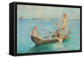 August Blue-Henry Scott Tuke-Framed Stretched Canvas