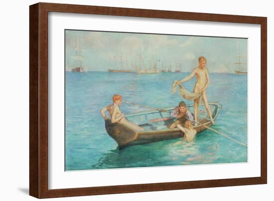 August Blue-Henry Scott Tuke-Framed Giclee Print