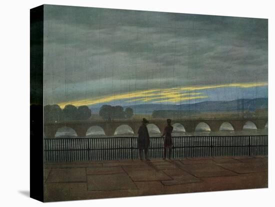 August Bridge in Dresden-Caspar David Friedrich-Stretched Canvas