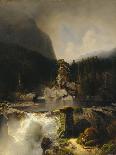 Lake in fog-August Cappelen-Giclee Print