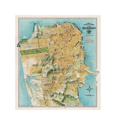 Map of San Francisco, California, 1912
