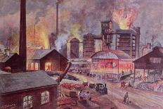 Factory with Blast Furnace-August Dressel-Giclee Print