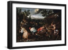 August' (From the Series 'The Seasons), Late 16th or Early 17th Century-Leandro Bassano-Framed Giclee Print