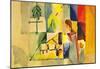 August Macke Children at the Vegetable Shop (II) Art Print Poster-null-Mounted Poster